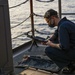 USS America (LHA 6) Sailors participate in gun shoot drill.