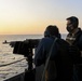 USS America (LHA 6) Sailors participate in gun shoot drill.