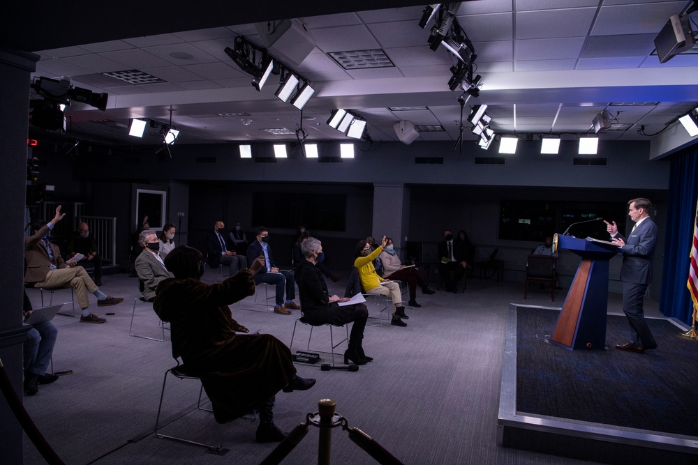 Pentagon Press Secretary John F. Kirby briefs media