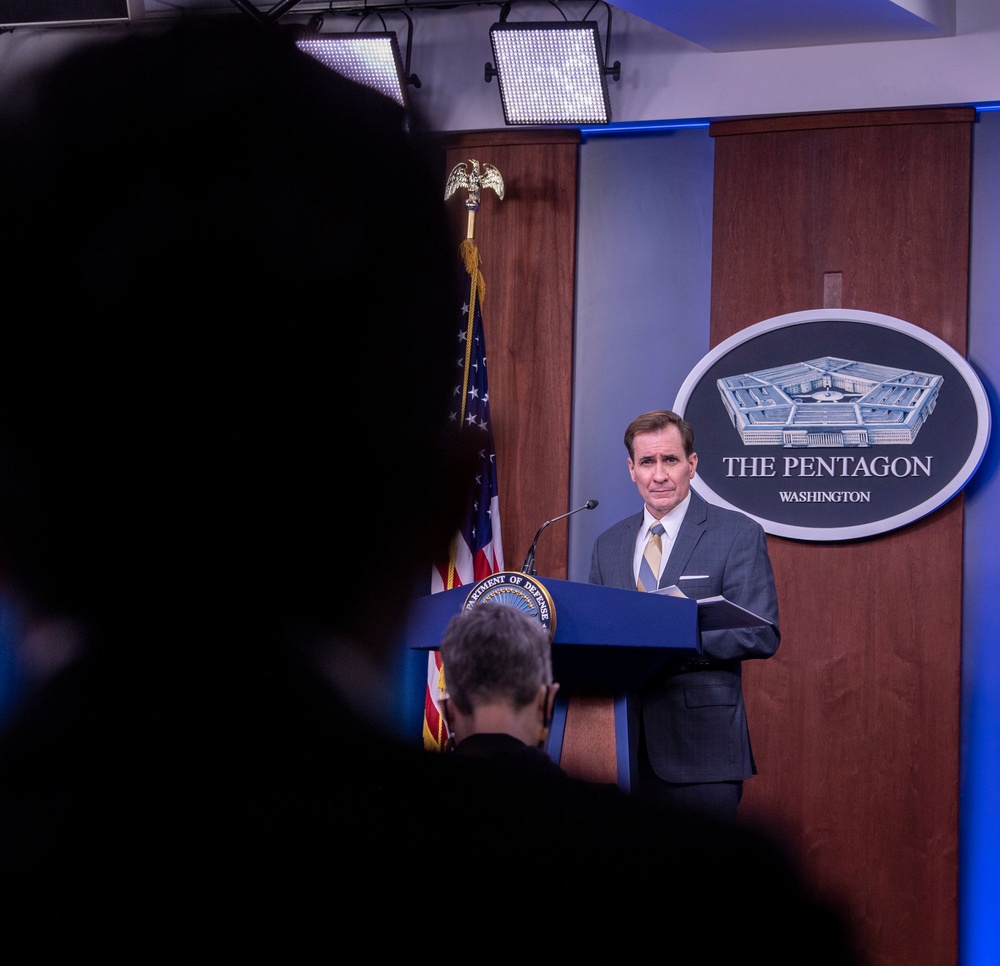 Pentagon Press Secretary John F. Kirby briefs media