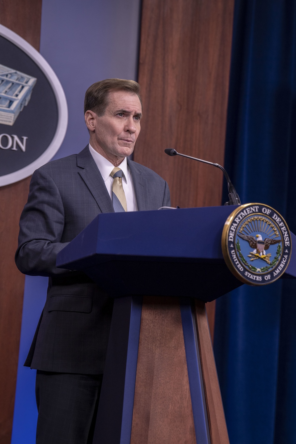 Pentagon Press Secretary John F. Kirby briefs media