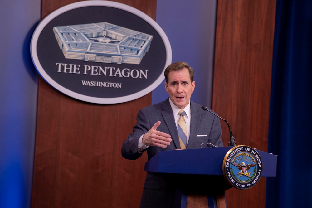 Pentagon Press Secretary John F. Kirby briefs media