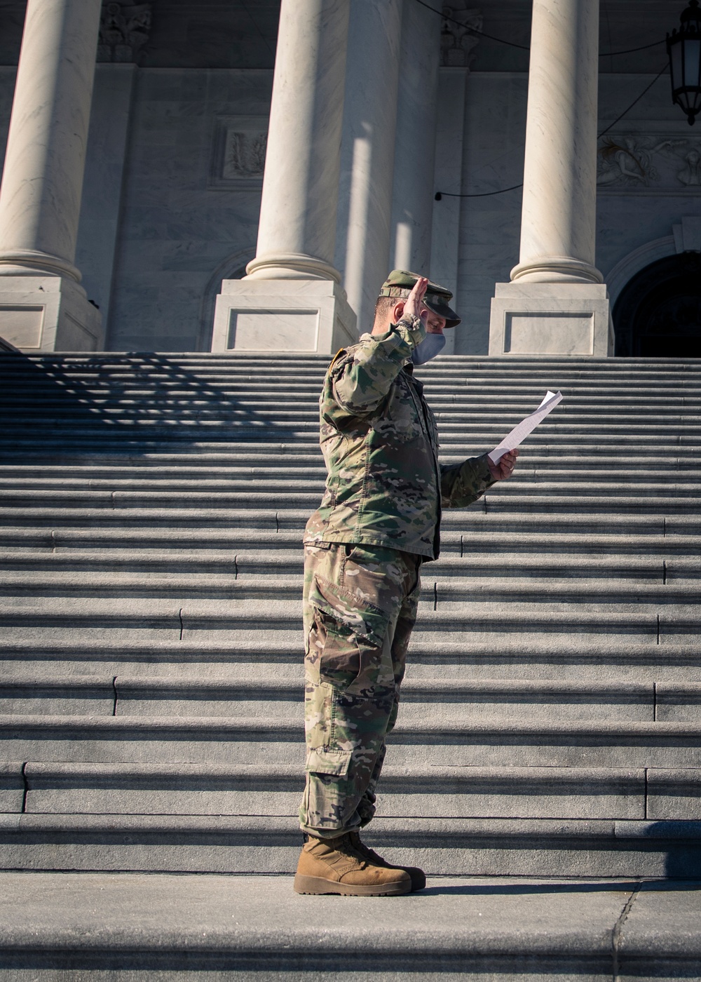 Michigan National Guard Soldier Reenlists on the U.S. Capitol Steps