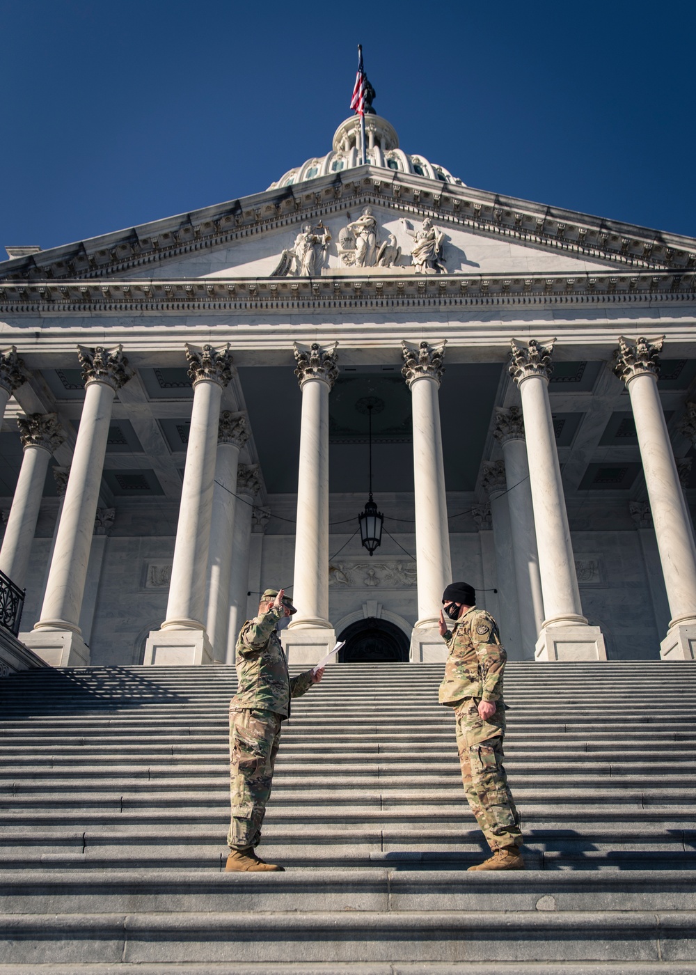 Michigan National Guard Soldier Reenlists on the U.S. Capitol Steps