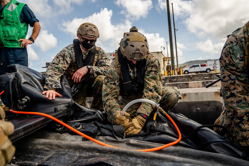 Marines and Sailors Prepare For Exercise Aboard USS Ohio