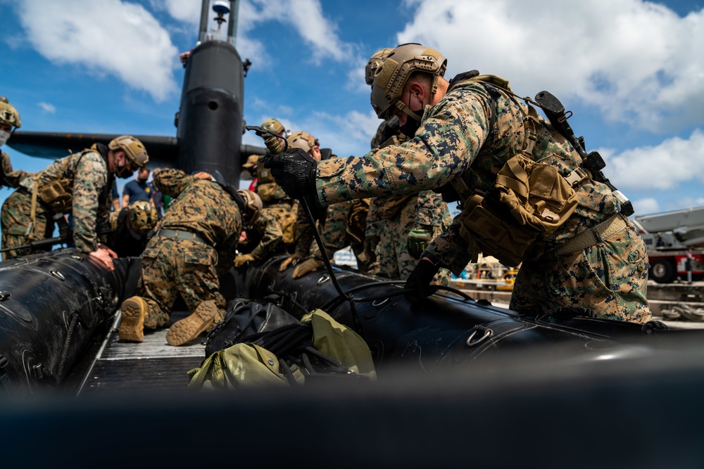 Marines and Sailors Prepare For Exercise Aboard USS Ohio