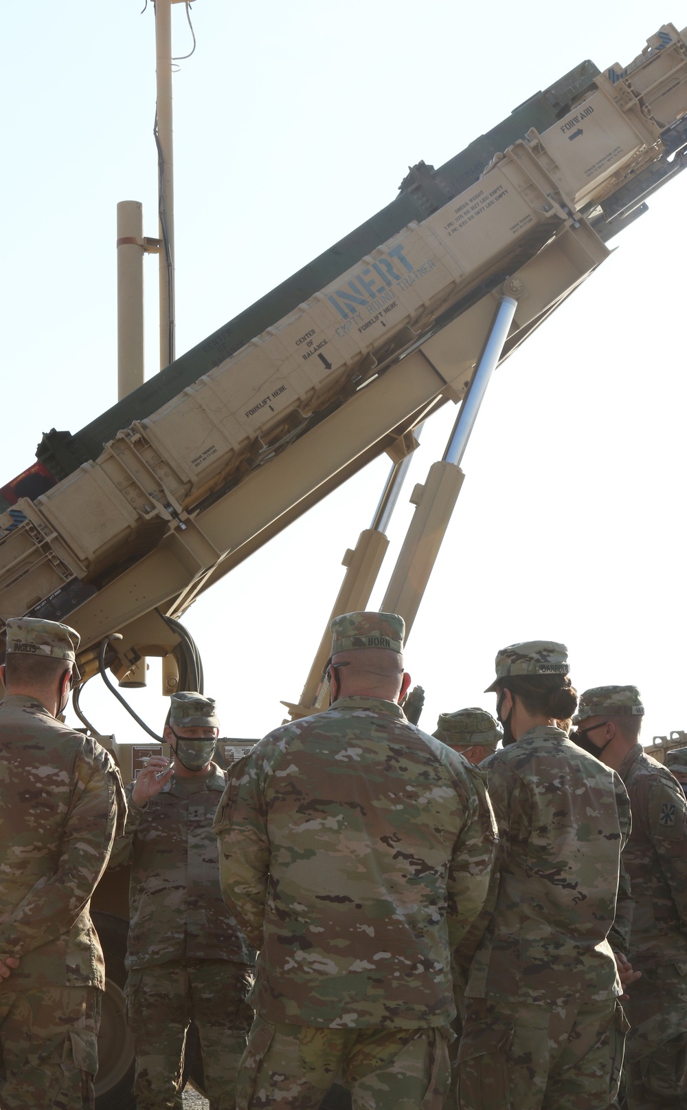 TFS and USARCENT leadership speak to Soldiers from 5-52nd ADA