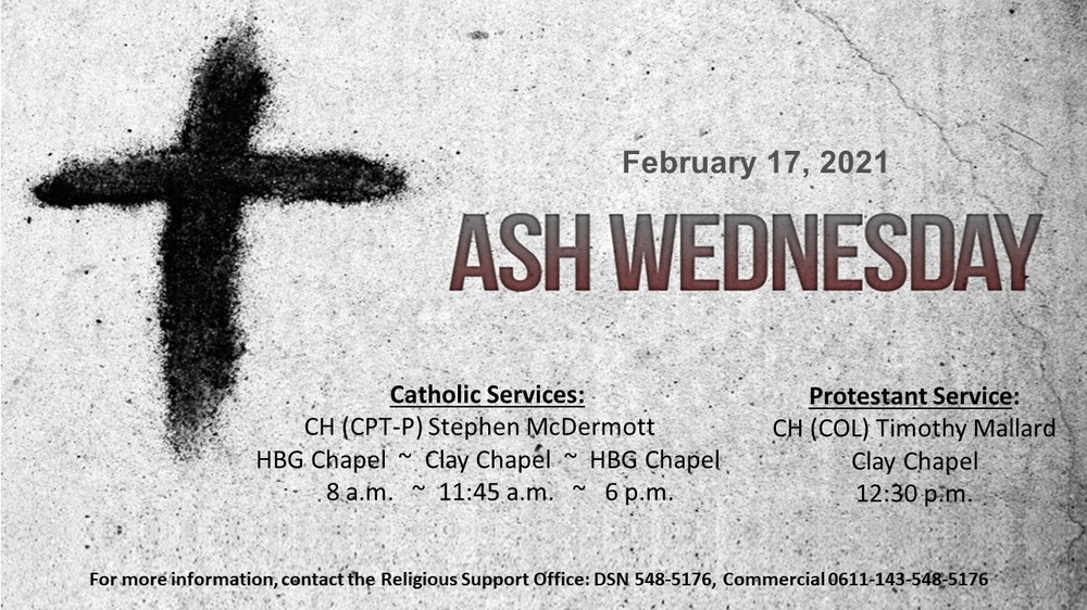 DVIDS - News - Ash Wednesday services mark the beginning of Lent