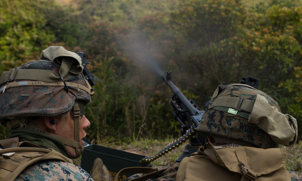 Marines with 3d Battalion, 8th Marine Regiment conduct a live-fire range.