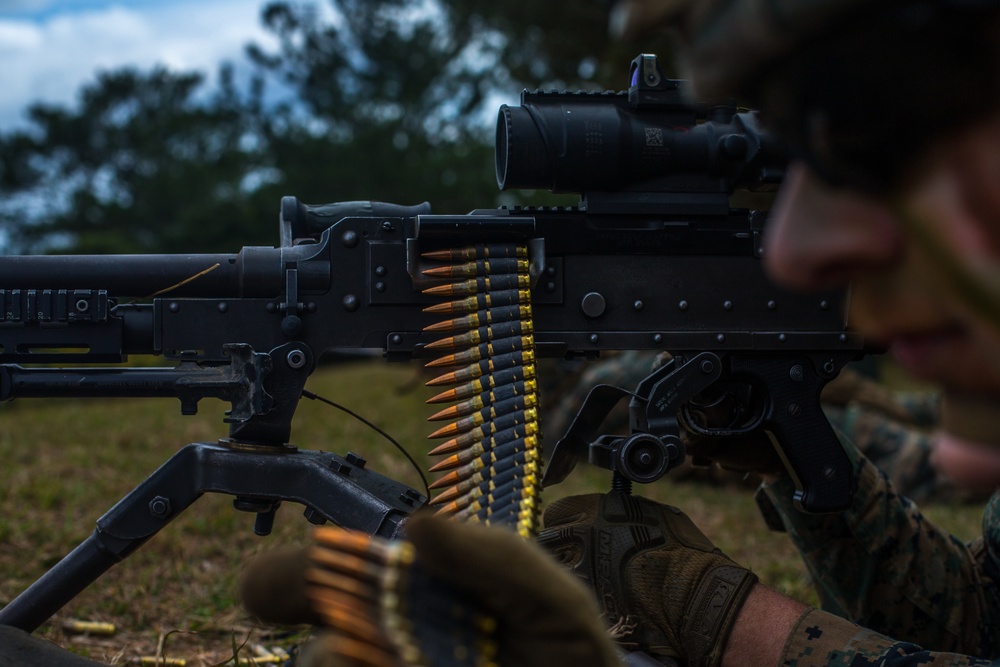 Marines with 3d Battalion, 8th Marine Regiment conduct a live-fire range.