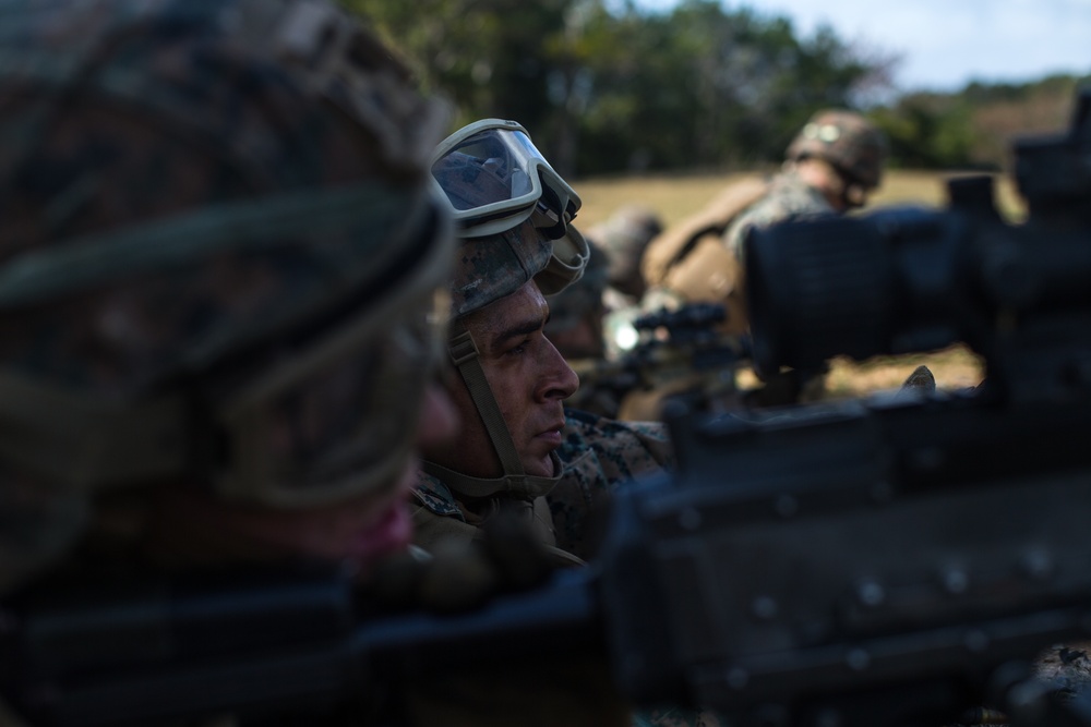 Marines with 3d Battalion, 8th Marine Regiment conduct a live-fire range.