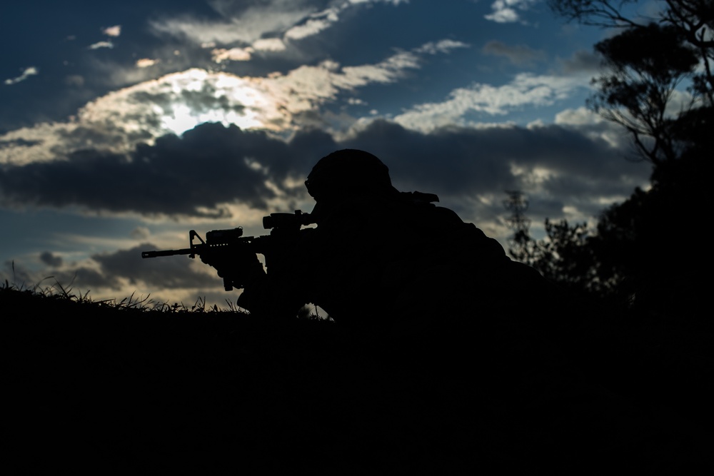 Marines with 3d Battalion, 8th Marine Regiment conduct a live-fire range.