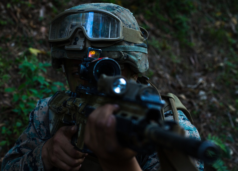 Marines with 3d Battalion, 8th Marine Regiment conduct a live-fire range.