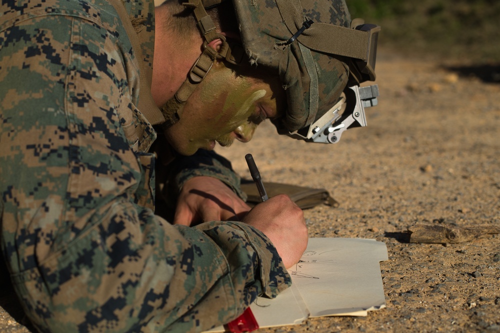 Marines with 3d Battalion, 8th Marine Regiment conduct a live-fire range.