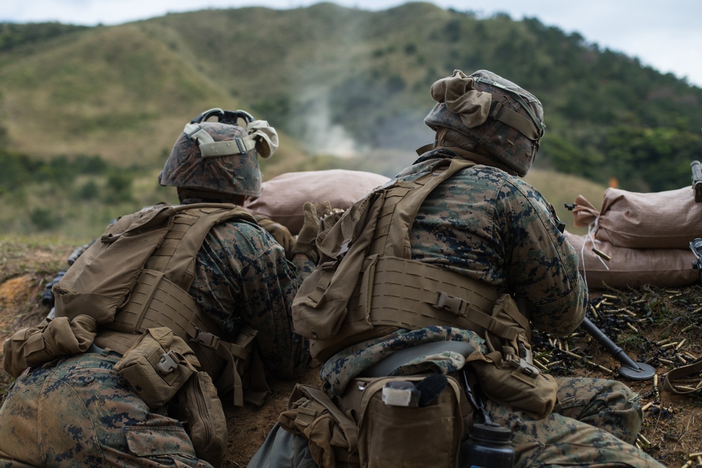 Marines with 3d Battalion, 8th Marine Regiment conduct a live-fire range.