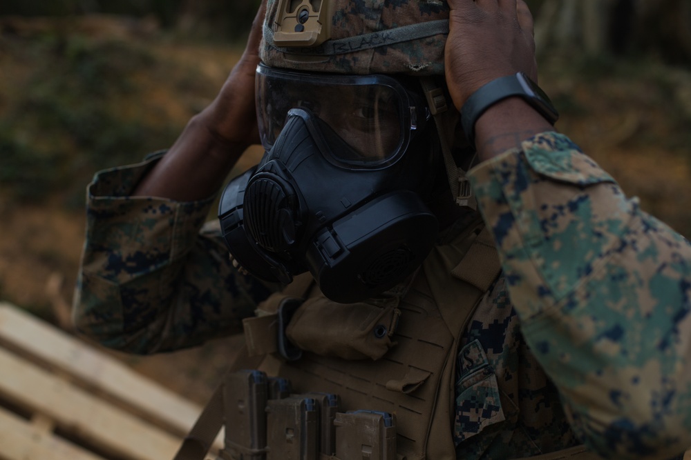 Marines with 3d Battalion, 8th Marine Regiment conduct a live-fire range.