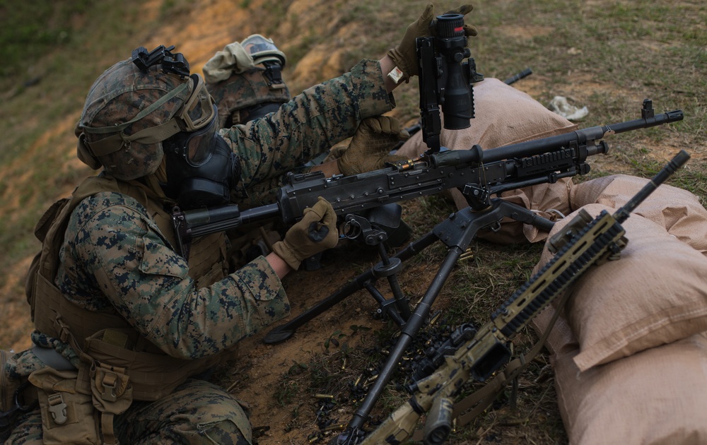 Marines with 3d Battalion, 8th Marine Regiment conduct a live-fire range.