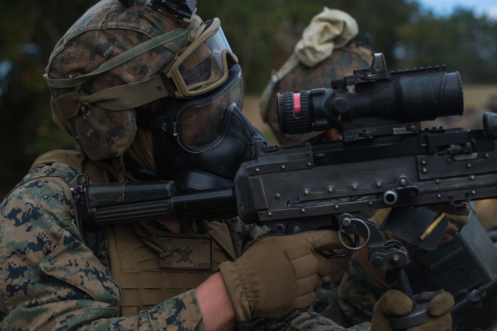 Marines with 3d Battalion, 8th Marine Regiment conduct a live-fire range.