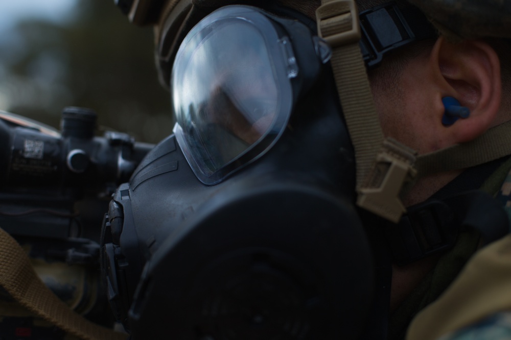 Marines with 3d Battalion, 8th Marine Regiment conduct a live-fire range.