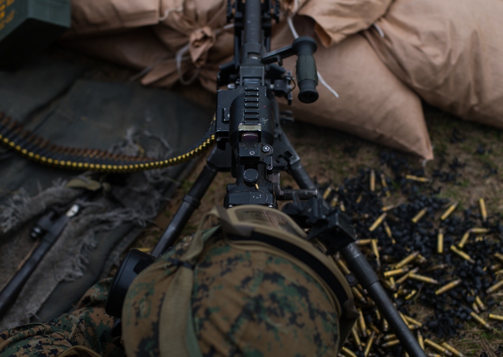 Marines with 3d Battalion, 8th Marine Regiment conduct a live-fire range.