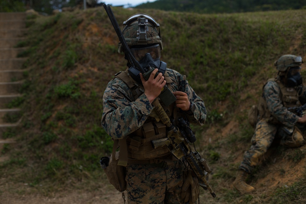 Marines with 3d Battalion, 8th Marine Regiment conduct a live-fire range.