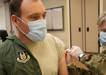 489th Bomb Group administers COVID-19 vaccine