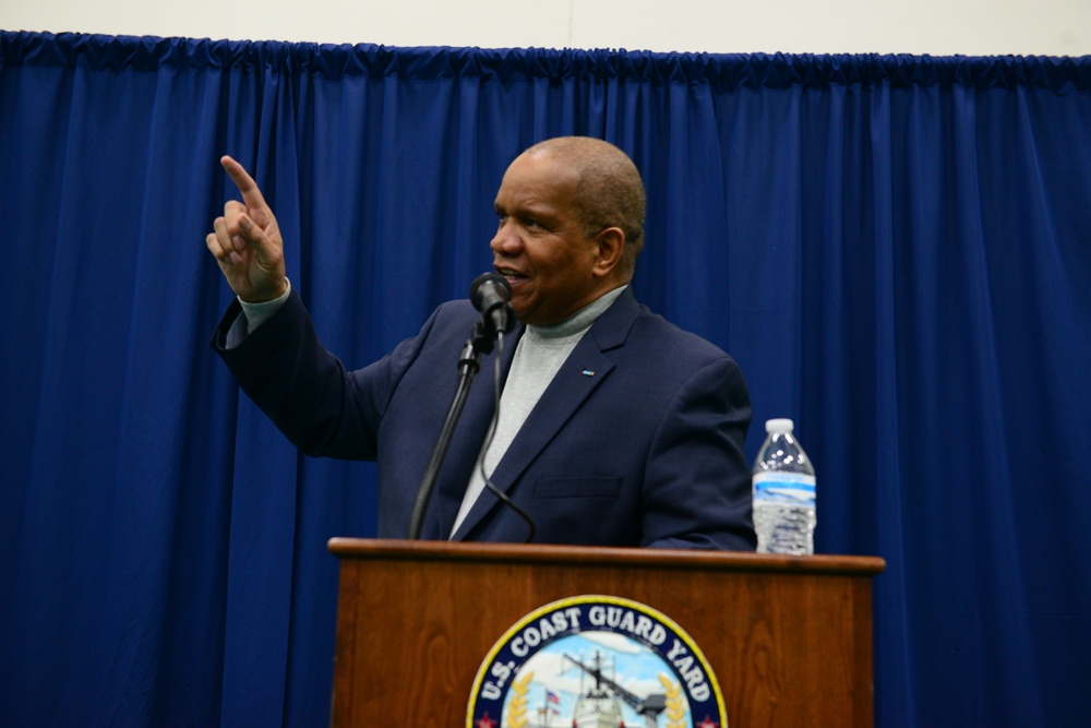 First African American Master Chief Petty Officer of the Coast Guard visits Coast Guard Yard