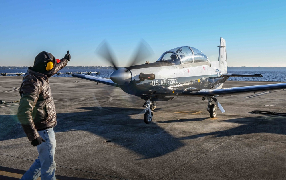 Fleet Readiness Center Southeast returns first T-6 aircraft to the United States Air Force