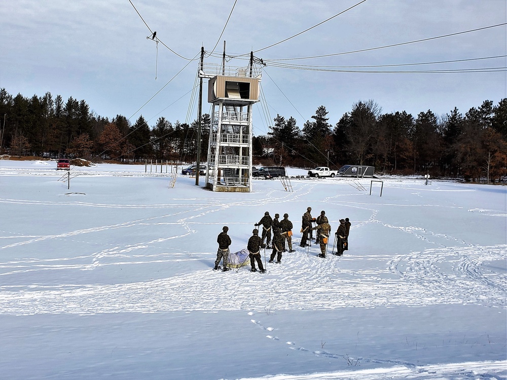 Fort McCoy CWOC class 21-03 students train using snowshoes, ahkio sleds