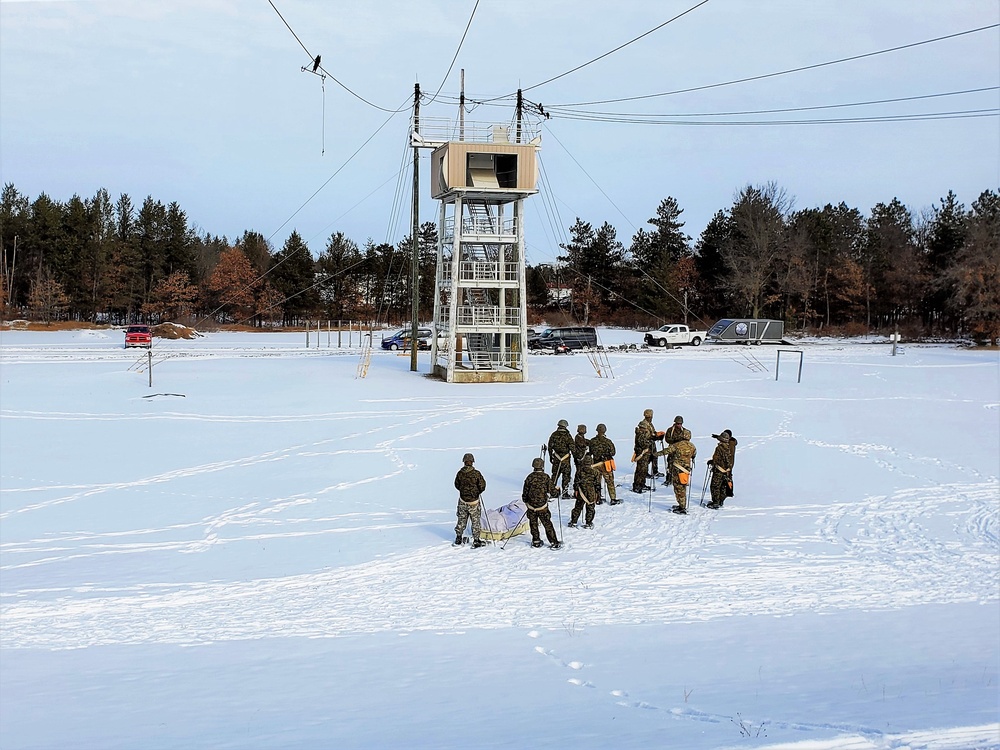 Fort McCoy CWOC class 21-03 students train using snowshoes, ahkio sleds
