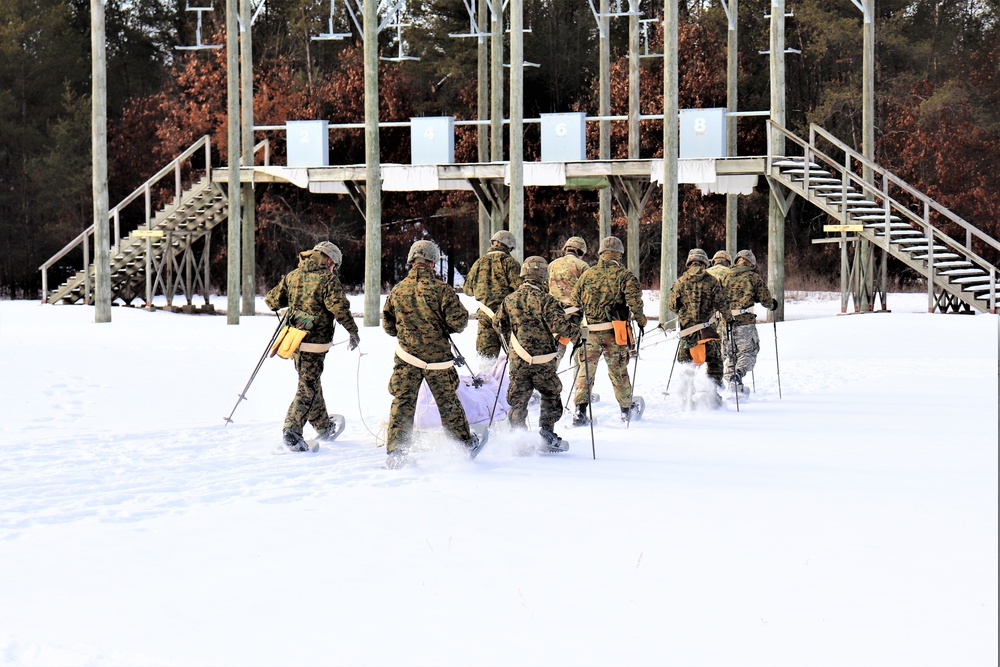 Fort McCoy CWOC class 21-03 students train using snowshoes, ahkio sleds