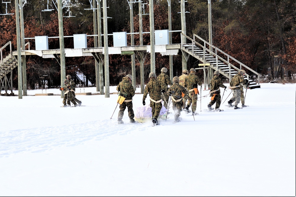 Fort McCoy CWOC class 21-03 students train using snowshoes, ahkio sleds
