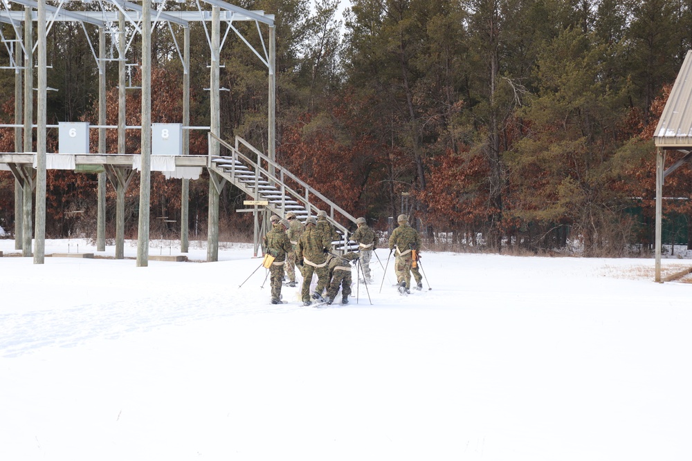 Fort McCoy CWOC class 21-03 students train using snowshoes, ahkio sleds
