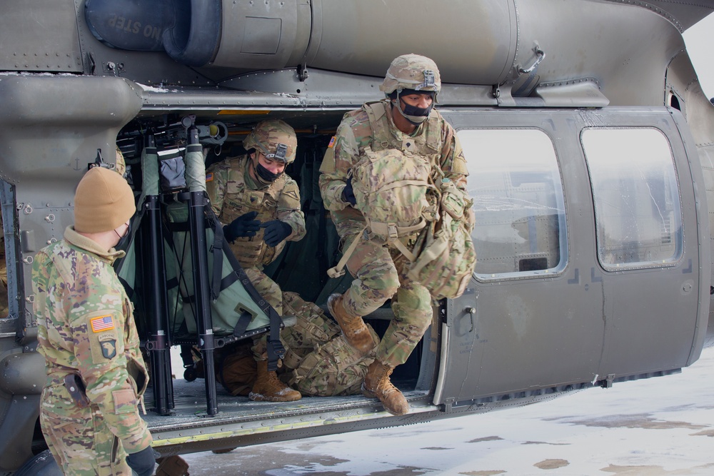 Exit the helicopter