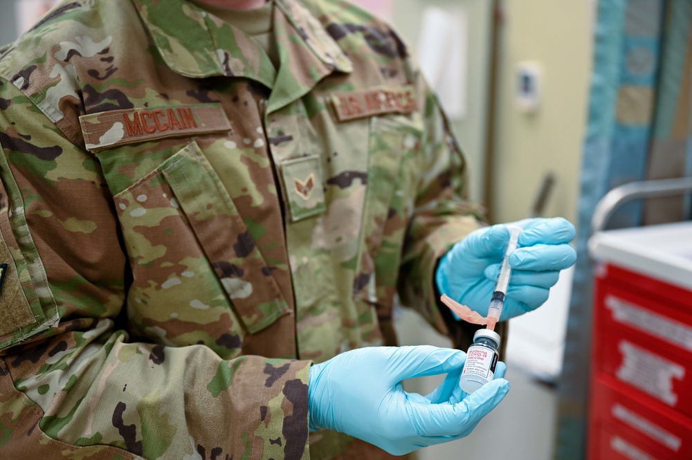 Okie Airmen receive initial COVID-19 vaccine