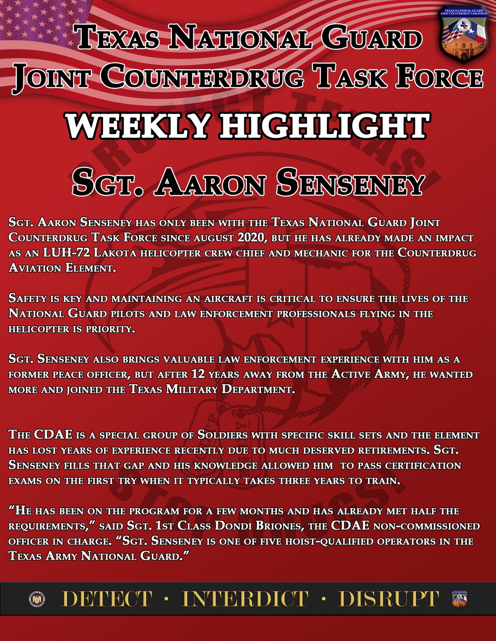 Texas Counterdrug Weekly Highlight Sgt Senseney