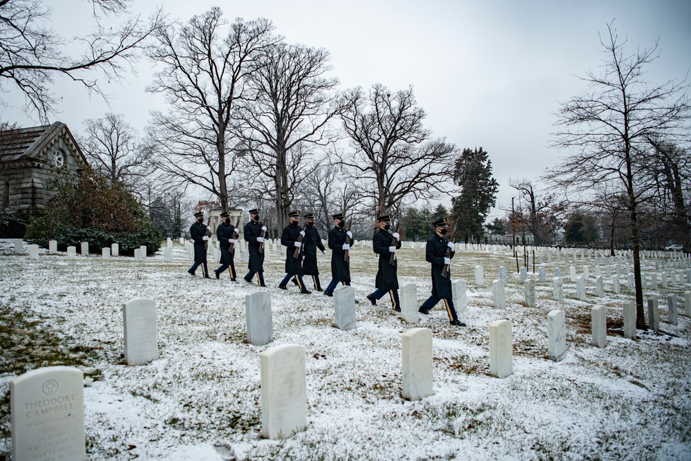 Military Funeral Honors are Conducted for U.S. Army Air Forces Pvt. Miriam Rivkin at U.S. Soldiers’ and Airmen’s Home National Cemetery