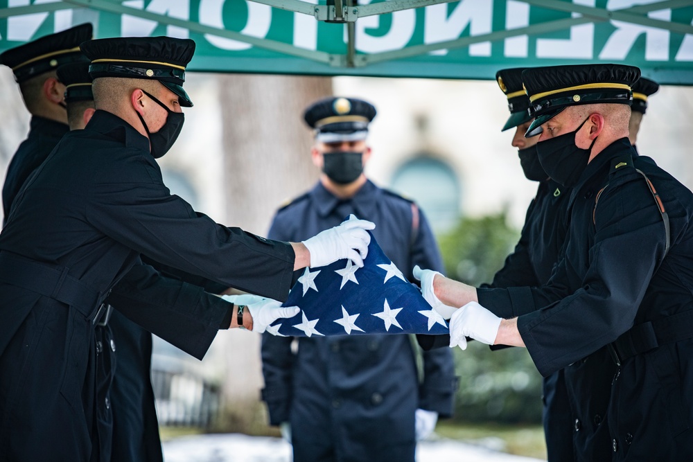 Military Funeral Honors are Conducted for U.S. Army Air Forces Pvt. Miriam Rivkin at U.S. Soldiers’ and Airmen’s Home National Cemetery