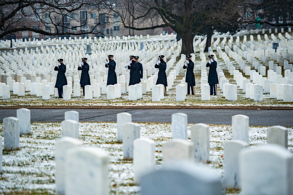 Military Funeral Honors are Conducted for U.S. Army Air Forces Pvt. Miriam Rivkin at U.S. Soldiers’ and Airmen’s Home National Cemetery