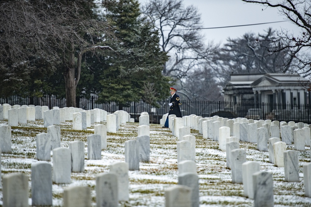 Military Funeral Honors are Conducted for U.S. Army Air Forces Pvt. Miriam Rivkin at U.S. Soldiers’ and Airmen’s Home National Cemetery