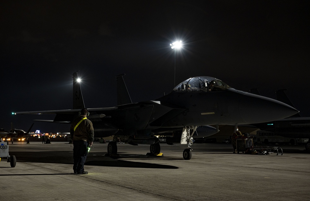 336th Fighter Squadron’s night launch at Nellis