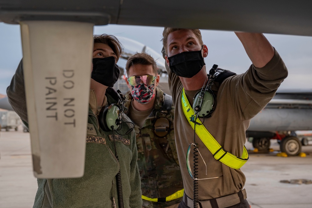 336th Fighter Squadron’s night launch at Nellis