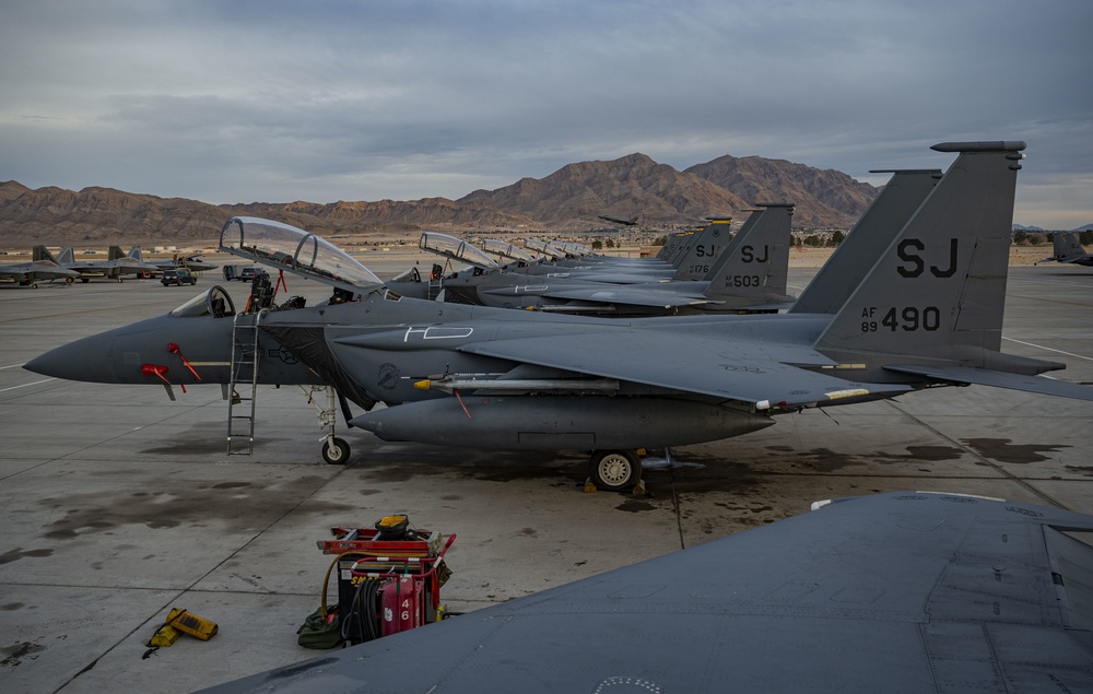 336th Fighter Squadron’s night launch at Nellis