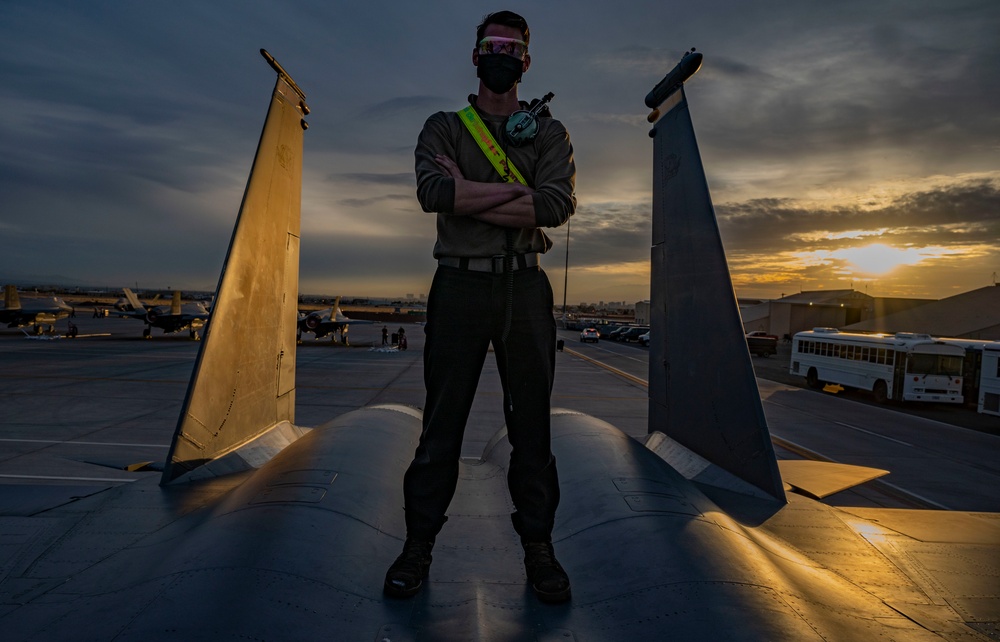 336th Fighter Squadron’s night launch at Nellis