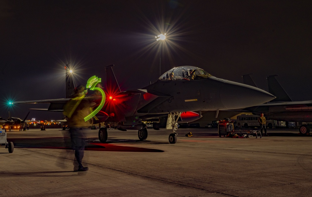 336th Fighter Squadron’s night launch at Nellis