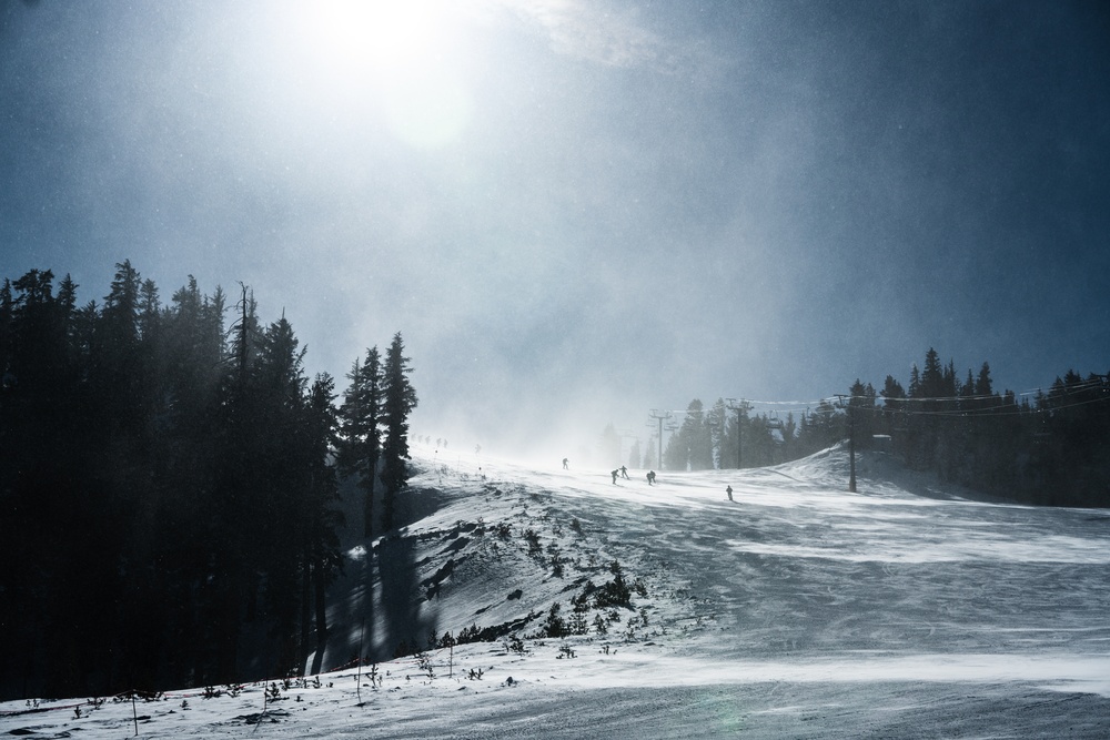 Marines Attending Mountain Leaders Course Practice Downhill Ski Techniques