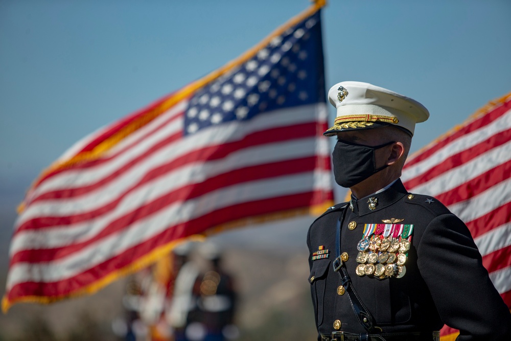Marines participate in Reagan wreath laying ceremony