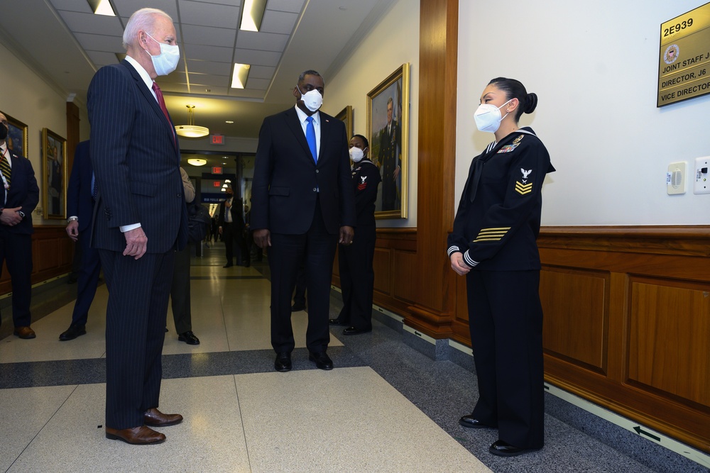 President Biden Greets Navy Sailor