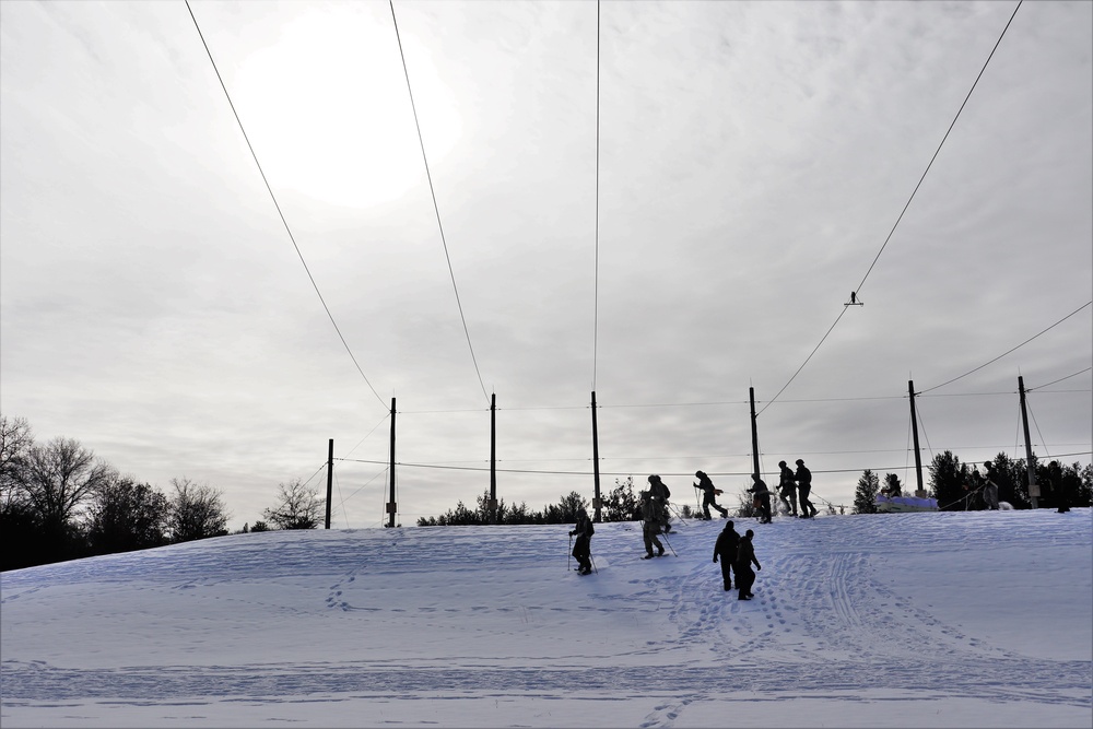 Fort McCoy CWOC class 21-03 students train using snowshoes, ahkio sleds