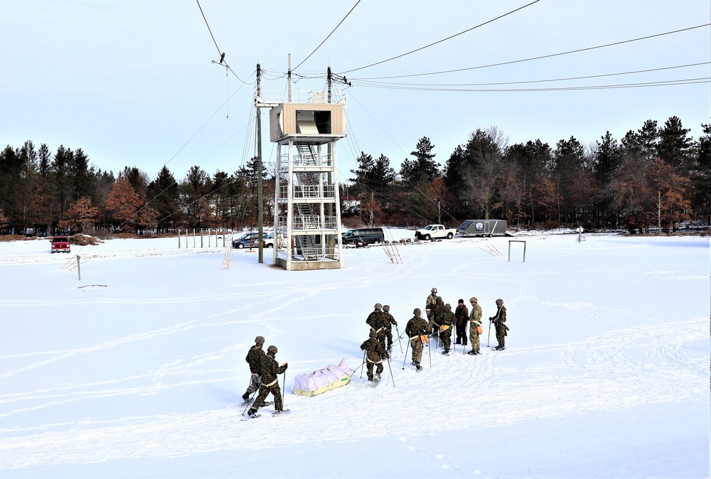 Fort McCoy CWOC class 21-03 students train using snowshoes, ahkio sleds